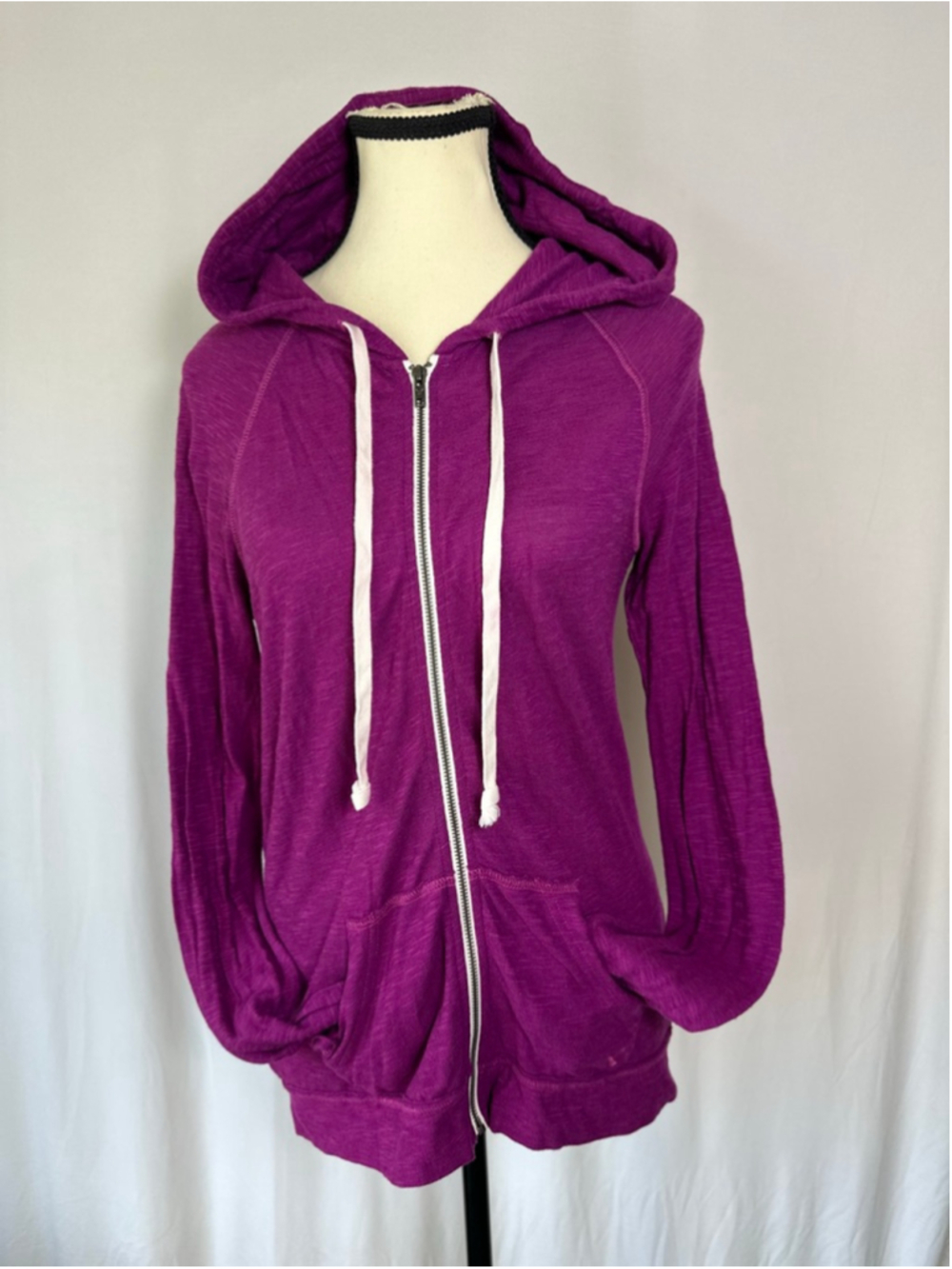 American Eagle Purple Full Zip Hoodie Women’s Medium Y2K Lightweight Sweatshirt